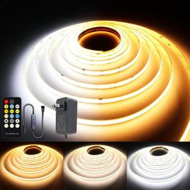 Imagem de Luzes de faixa de LED AXMOTUT CCT COB 9,8 pés reguláveis 2700K-6500K