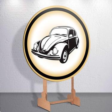 Imagem de Capas Festa Tema Carro Vintage Fusca Painel Redondo Grande ou Mini Est