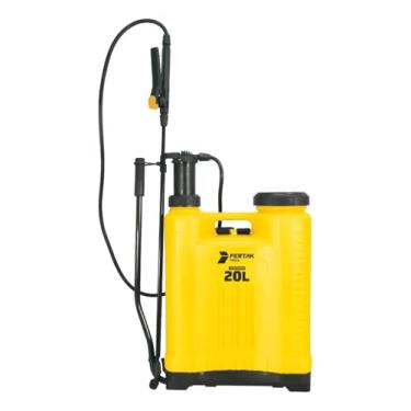 Imagem de Pulverizador Costal Agrícola 20 Litros Fertak Regulável com Trava no Gatilho Profissional - Amarelo
