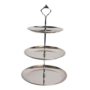 Imagem de Generic Pratos de Mesa Talheres Festa de Doces Pratos Fruteira Expositores de Bandejas de Decoração, três camadas