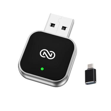 Imagem de Adaptador Wireless 2 em 1 para Apple CarPlay e Android Auto (Versão 2026), Conversor de Cabo para Sem Fio, Dongle USB Mini e Ultracompacto em Alumínio, Conexão Rápida e Estável