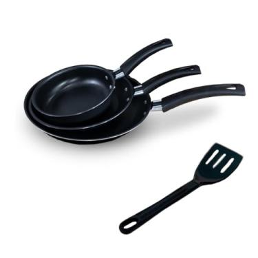 Imagem de Kit Frigideira, Conjunto de Frigideira 3 Peças Antiaderente Teflon, Limpeza Fácil E Alimentos Que Deslizam sem Esforço(Preto)