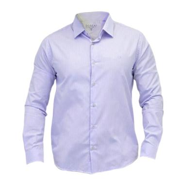 Imagem de Camisa Ogochi Casual Slim Listrada Lilas-Masculino