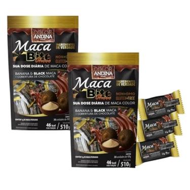 Imagem de Doce Fit Maca Bite Banana e Maca Black Cobertura Chocolate Zero Adição de Açúcar Color Andina 60un