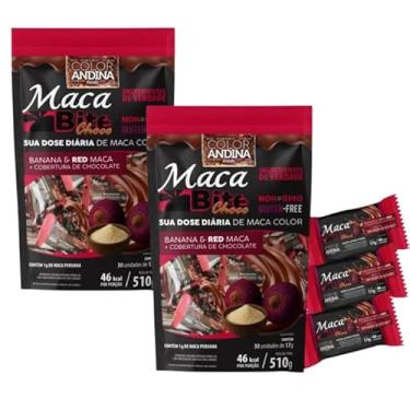 Imagem de Doce Fit Maca Bite Banana e Maca Red Cobertura de Chocolate Zero Açúcar Adicionado Color Andina 60un