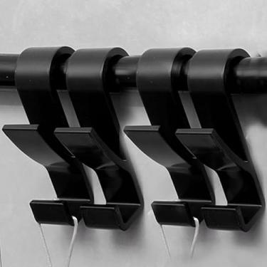 Imagem de 3 peças de clipes de cabide de banheiro aquecido, suporte de toalha multiuso, ganchos de secagem para toalhas, suportes de armazenamento de roupas, preto