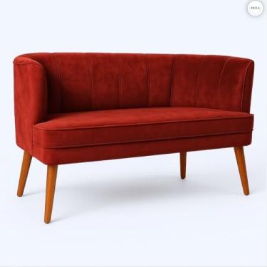 Imagem de Sofá Namoradeira Resistente para Clínica Confortável Tecido Veludo Sala de Espera MOBLAN decor (Vermelho)