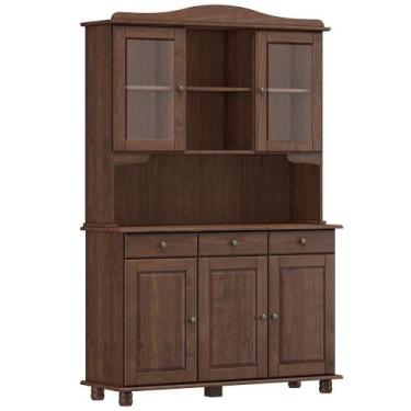 Imagem de Cristaleira Madeira Maciça 5 Portas 129 Cm Cafe Milani - MILANI MOVELA
