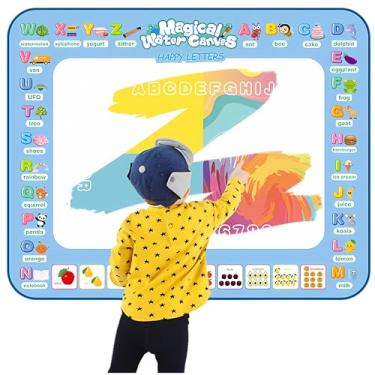 Imagem de Tapete De Atividades Infantil Grande Mágico Impermeável Para Bebês Brinquedo Interativo Autismo Lousa Mágica Montessori Caneta Reutilizável Para Desenhar Com Água (Dinossauros)