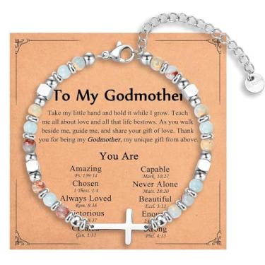 Imagem de IKIATY Presentes cristãos para mulheres, meninas, pulseira de cruz religiosa, aniversário, Natal, Páscoa, batismo, primeira comunhão, dia dos namorados, presentes de formatura para ela, adjustable