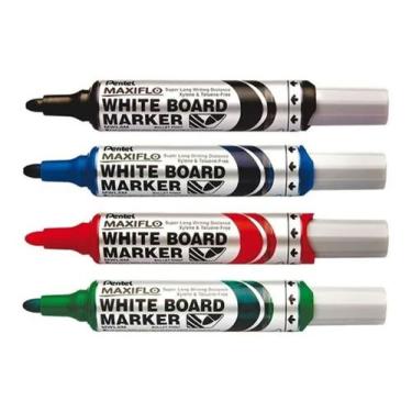 Imagem de Kit 4 Marcador 6MM Quadro Branco 4 Cores Maxiflo - PENTEL