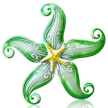 Imagem de Decoração de parede Metal Starfish POXOHO 30 cm Coastal Art