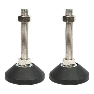 Imagem de BORDSTRACT Niveladores de base de borracha, 2 peças de pernas ajustáveis para móveis M10, pés de nivelamento de metal rosqueados, niveladores de móveis facilmente ajustáveis, para todos os tipos de