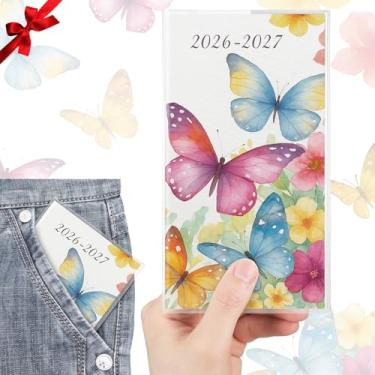 Imagem de ReliThick Calendário de bolso 2026-2027 para bolsa, agenda mensal pequena para mulheres, agenda semanal prática de bolso, diário, Natal, Ano Novo, presente para irmãs amigas e mulheres