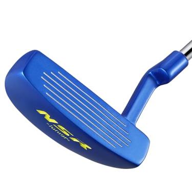 Imagem de PGM Junior Youth Putter Golf Club Destro, Putter de aço inoxidável com controle aprimorado para idades de 10 a 15 anos, azul e verde JRTUG006