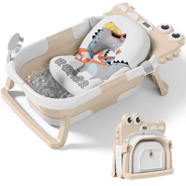Imagem de Banheira de bebê TPN dobrável com termômetro e almofada