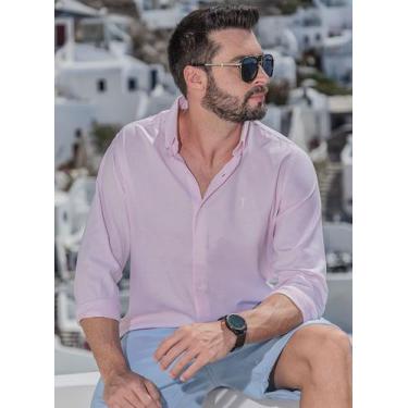 Imagem de Camisa Linho Aleatory Manga Longa True Rosa, Rosa, M