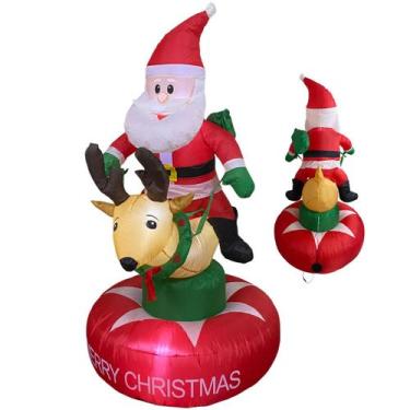 Imagem de Boneco Inflavel Papai Noel Natal Grande Rena Natalino Enfeite Loja Sho