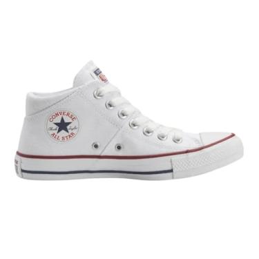 Imagem de Converse All Star Tênis Chuck Taylor Madison, Cano Médio, Lona Branca, Casual, Palmilha Confortável, Star Chevron, Original (Branco, BR, Adulto, Numérico, 36)