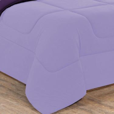Imagem de Kit Edredom + Jogo De Lençol Malha 100% Algodão Gran Moratta 6 Peças Casal - Lilás/Roxo