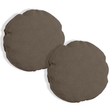 Imagem de Kit 2 Almofadas Bolacha Redonda Cookie Boucle Marrom