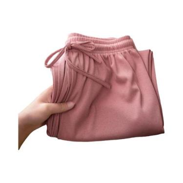 Imagem de Calças Femininas Soltas com Cintura Elástica - Perna Larga e Confortáv