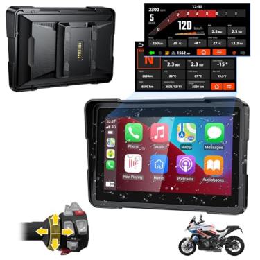 Imagem de LBW BM700 para motocicleta BMW CarPlay e Android Auto, suporta Bluetooth, tela de navegação GPS à prova d'água de 7 polegadas, leitura de dados, Native Wonder, TPMS, sensor de luz, compartilhamento de