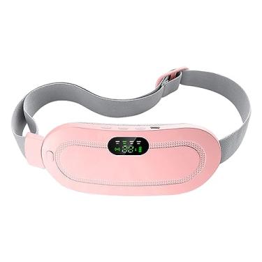 Imagem de Cinto de almofada térmica sem fio portátil massager elétrico vibratório para abdomen alivio cólicas menstruais dor pélvica estômago barriga e útero com níveis calor modos massagem