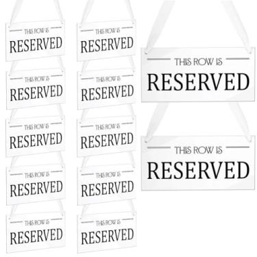 Imagem de AHANDMAKER 12 placas de fileira reservada 9,5 x 19,7 cm branco retangular pendurado placas reservadas placa de assento para recepção de casamento cadeira assento gráfico exibição cerimônia eventos