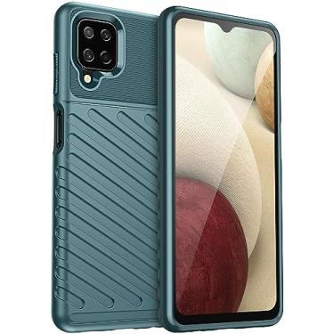 Imagem de Capa para Samsung Galaxy A12 Nacho. Fibra de carbono refinada, anti-queda, anti-impressões digitais, proteção integral. A capa do telemóvel é compatível com Samsung Galaxy A12 Nacho