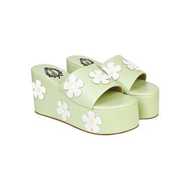 Imagem de Shoetopia Sandália de salto feminino, Verde, 3 UK