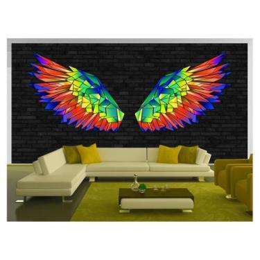 Imagem de Papel De Parede 3D Arte Asas Selfie Insta Cores 3,5M Tra431 - Você Dec
