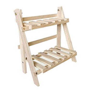 Imagem de Yosoo Suporte para Plantas de Escada, Estrutura de Madeira, Prateleira Multiuso de 2 Camadas para Uso Interno e Externo Em Canto de Jardim ou Varanda (1)