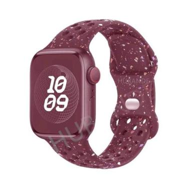 Imagem de Pulseira De Borracha Colorida Para Apple Watch Band 44mm 45mm 46mm 49m