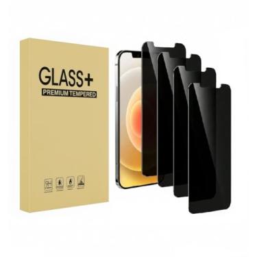 Imagem de Protetor de tela de privacidade para iPhone 14 Plus/iPhone 13 Pro Max [tela de 6,7 polegadas] Pacote com 4 antiespionagem, vidro temperado privado [pacote com 4]