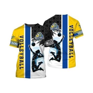 Imagem de Camiseta De Voleibol Unissex Oversized Personalizada Com Nome Presente