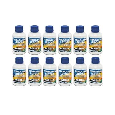 Imagem de Kit 12 Termolina Leitosa Acrilex 100ml – Impermeabilizante para Tecidos, Papéis e Bordados | Evita Desfiamento | Secagem Rápida | Ideal para Decoupage e Artesanato