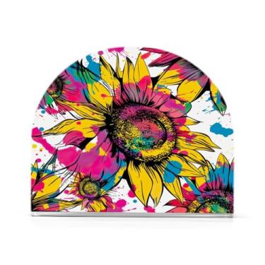 Imagem de Qilmy Porta-guardanapos para mesas, lindos porta-guardanapos de girassóis para cozinha, porta-guardanapos de mesa, porta-guardanapos de coquetel, porta-guardanapos de papel697