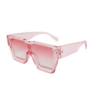 Imagem de HCHES Óculos de Sol Retangulares Vintage Femininos Pequenos para Dirigir, Estilo Pescador, Proteção UV400 (ROSA)