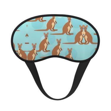 Imagem de Máscara de dormir blackout com estampa de canguru zoológico, máscara para os olhos, leve, macia, para dormir, meditação, viagem, ioga
