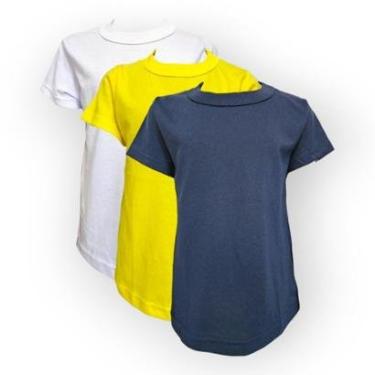 Imagem de KIT 3 CAMISETAS INFANTIL MANGA CURTA ALGODAO LISA BASICA 2 - 8-Masculino