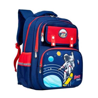 Imagem de Mochila Escolar Grande Menino Infantil Desenho Astronauta - M3M, Unico