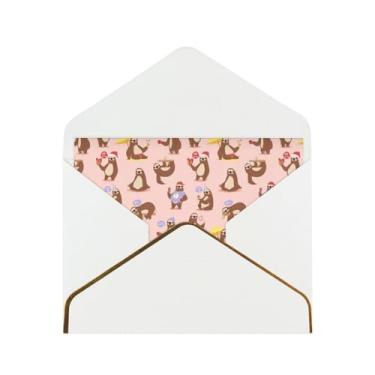 Imagem de Cartões de felicitações com estampa de preguiça fofa para todas as ocasiões, convites de festa de aniversário de casamento, 12,7 x 15,2 cm