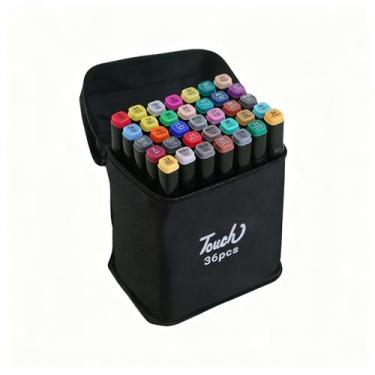 Imagem de Caneta Marcadora Permanente 24/36/48/60/80/100/120/168 Cores Ponta Dupla Kit Canetinhas Conjunto de Canetas Coloridas (36 cores)