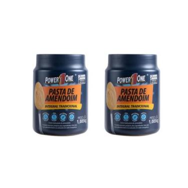Imagem de 2x Pastas De Amendoim Power One Integral 1kg Tradicional, Lisa e Lisa