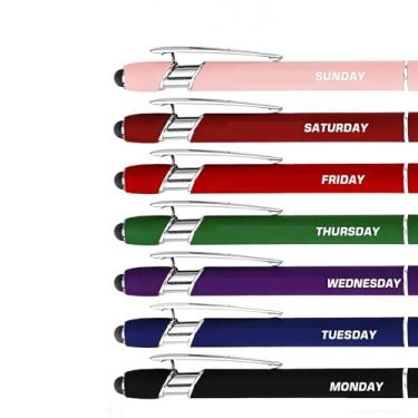 Imagem de Conjunto de canetas esferográficas de metal engraçadas para alívio de estresse (7 peças) canetas de escritório sarcásticas insultantes para adultos, canetas fofas com frases para ansiedade, 7 peças