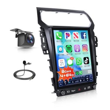 Imagem de [4G + 64G] Car Radio Carplay para Ford Explorer (2011-2019), tela sensível ao toque de 12,1 polegadas, rádio veicular sem fio, CarPlay, Android Auto, câmera de visão traseira SWC BT5.0 WiFi GPS RDS FM
