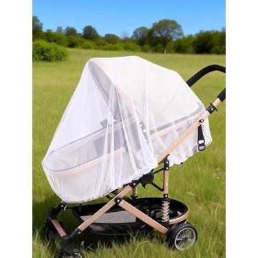 Imagem de Rede mosquiteira universal para carrinho de bebê, sem necessidade de instalação, proteção completa contra insetos para transporte de bebê