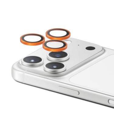 Imagem de CASETiFY Protetor de lente de câmera de alumínio [fácil aplicação] para iPhone 17 Pro - Laranja