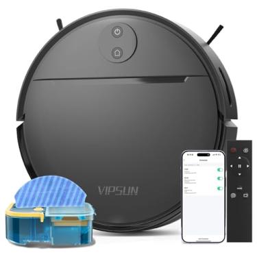 Imagem de VIPSUN Combo robô aspirador de pó e esfregão com sucção de 4000Pa, controle remoto, aplicativo/voz/controle remoto, aspiradores robóticos com configuração de ajuste personalizado, carregamento